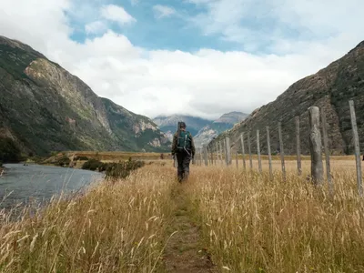 Walking the trail to the river