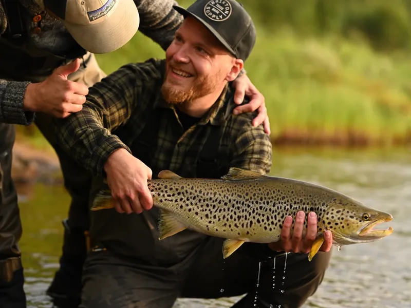 Guide and angler with the fish of the trip
