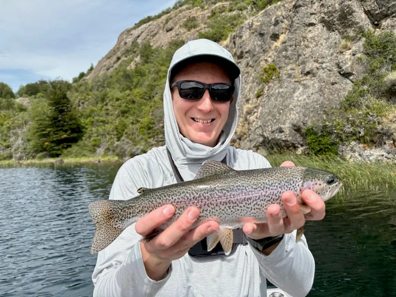Wild lake rainbow — a typical Aysén fish, and typical is good here